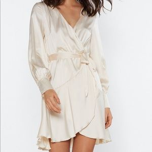 Satin White dress Nasty Gal